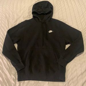 nike sportswear unisex club hoodie embroidered logo size large black